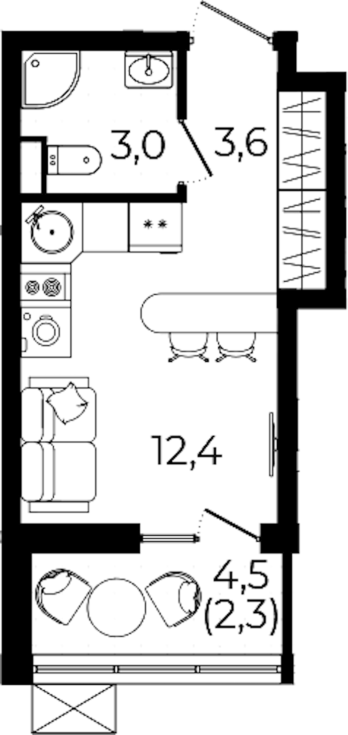 Квартира студия 21.3 м², 7/12 эт., ЖК «А101 Всеволожск»